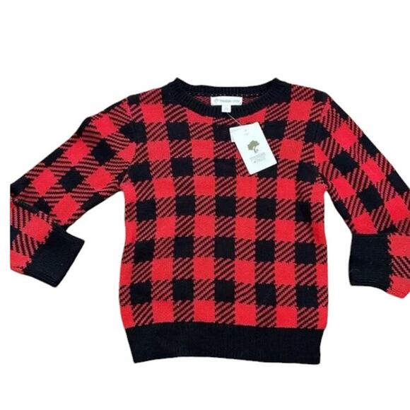 NWT Tucker + Tate Red Black  Pullover Buffalo Plaid  Sweater Size 3 - Picture 8 of 8